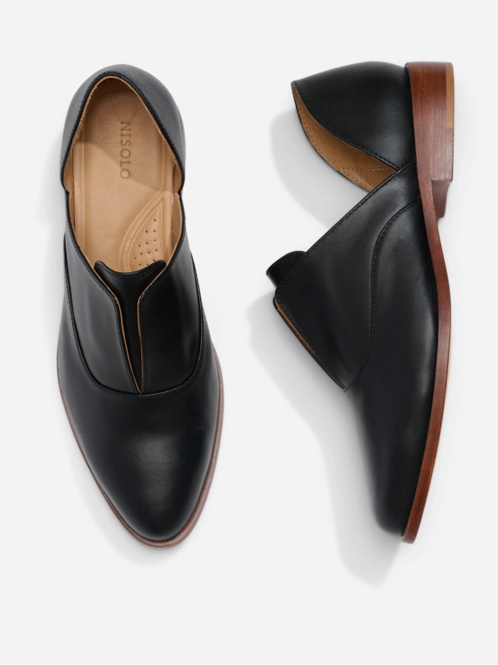 Nisolo Emma Black Leather D’Orsay Oxford Size 7